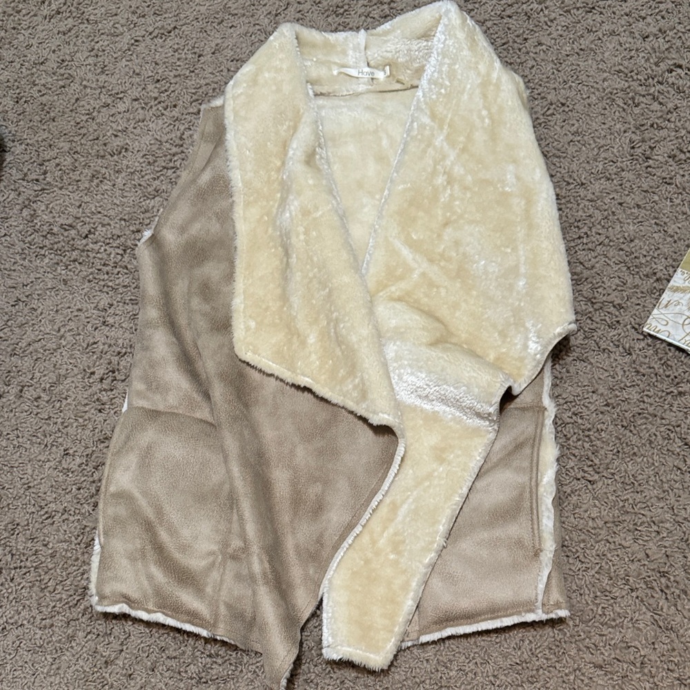 Tan suede-like vest